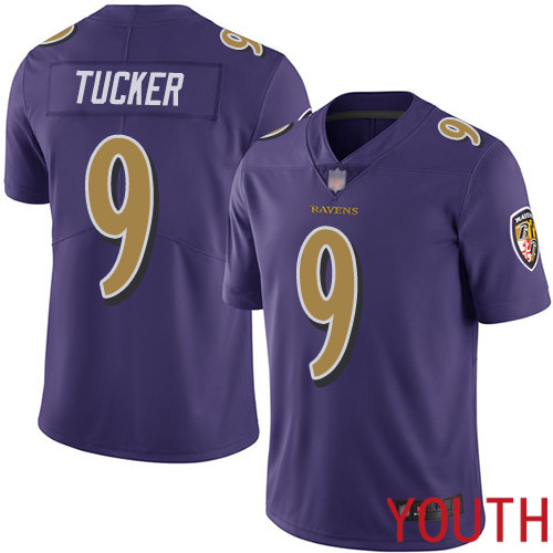 Baltimore Ravens Limited Purple Youth Justin Tucker Jersey NFL Football #9 Rush Vapor Untouchable->youth nfl jersey->Youth Jersey